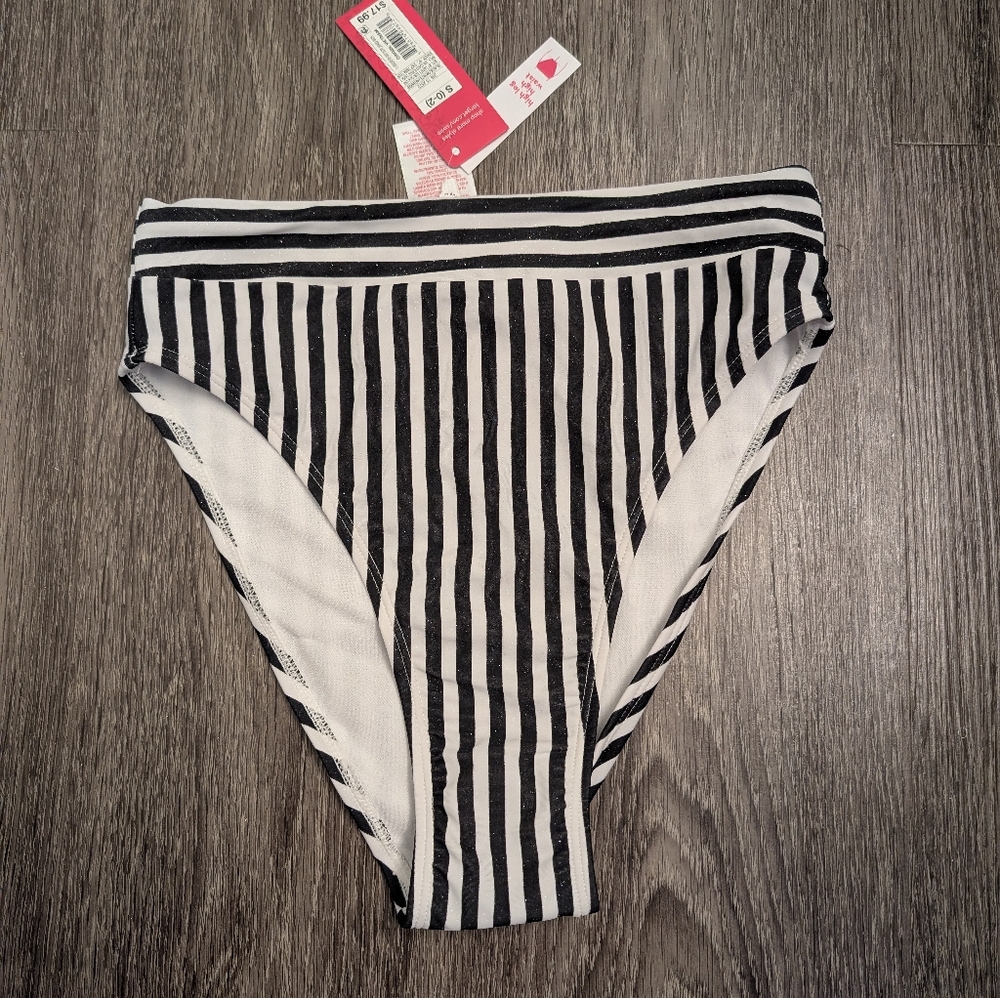 Target Black and White High Waist Bikini Bottom NWT
